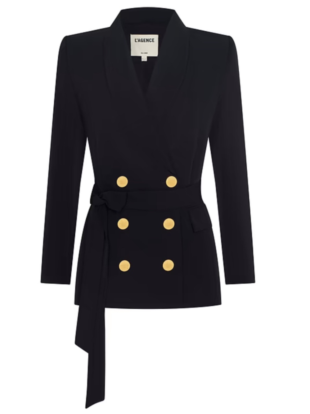 L'AGENCE Aven Wrap Blazer in black
